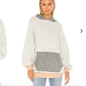 NWOT Free People Significant Other Sweatshirt Knit Sweater colorblock gray tan